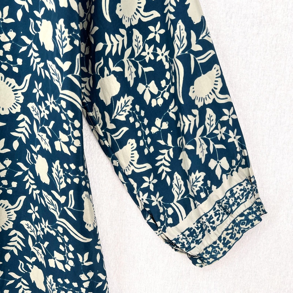 NATALIE MARTIN Fiore Short Dress Womens Small Pomegranate Blue Floral Print - Picture 10 of 16
